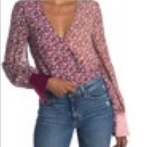 Floral long sleeve blouse size L